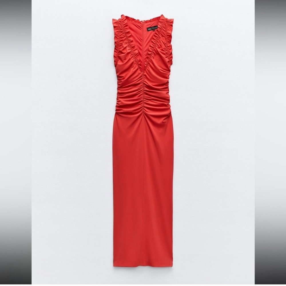 NWT Zara Red Synched Dress